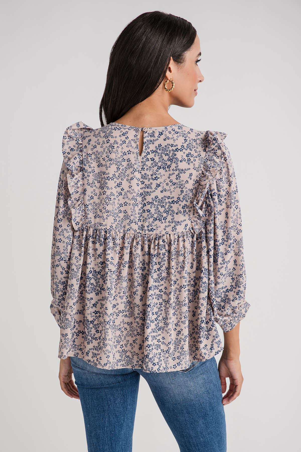 &Merci Floral Ruffle Blouse