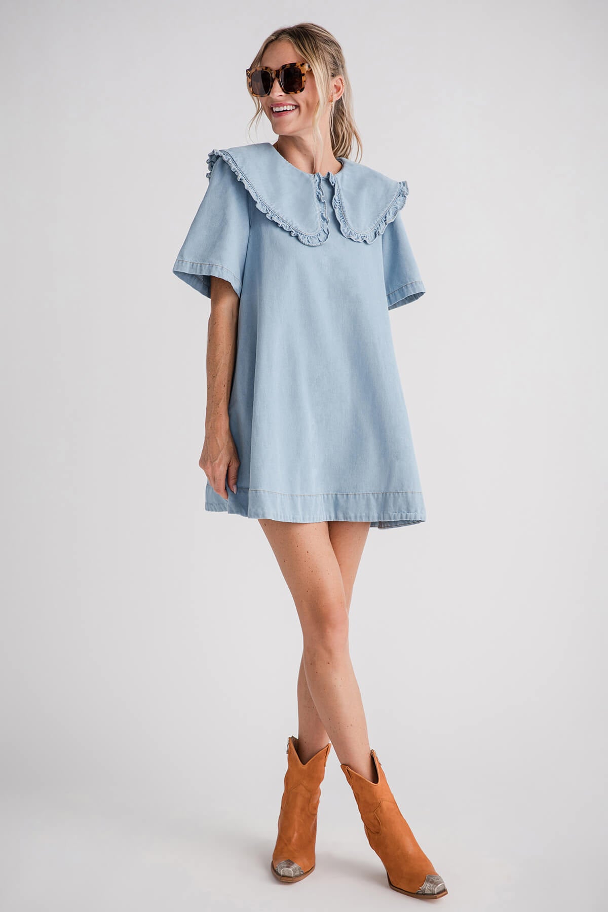 Mable Peter Pan Collar Denim Dress