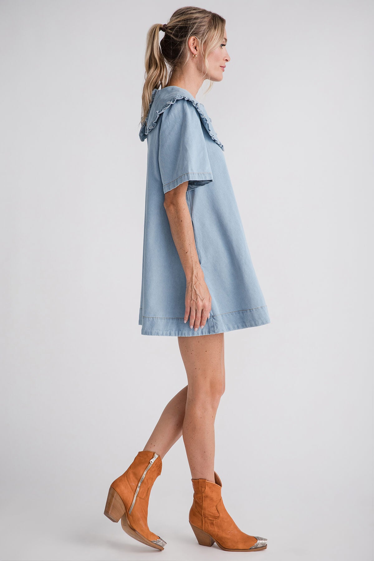 Mable Peter Pan Collar Denim Dress