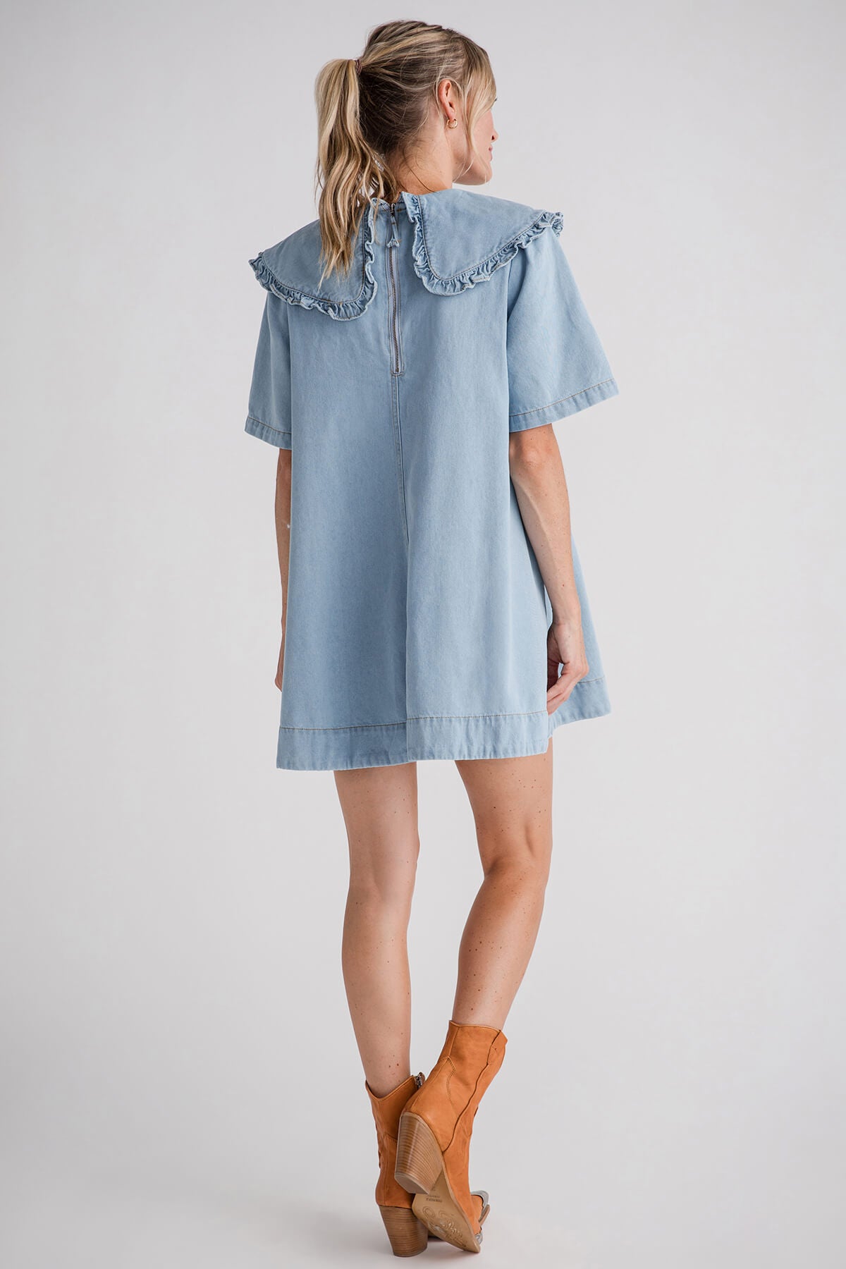 Mable Peter Pan Collar Denim Dress