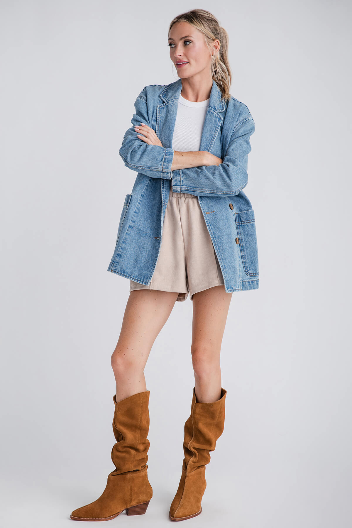 Miou Muse Denim Oversize Blazer