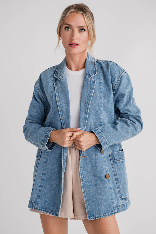 Miou Muse Denim Oversize Blazer