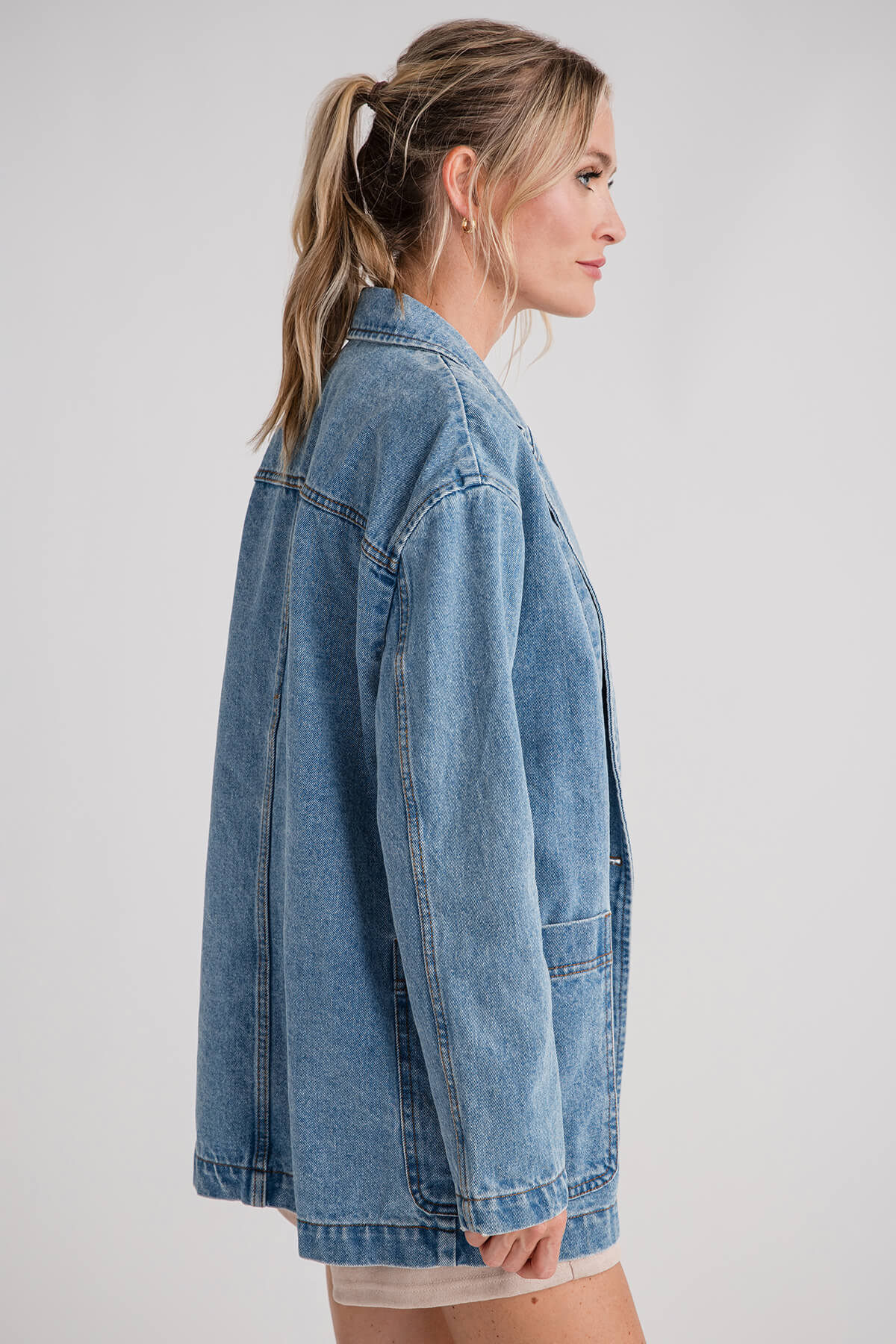 Miou Muse Denim Oversize Blazer