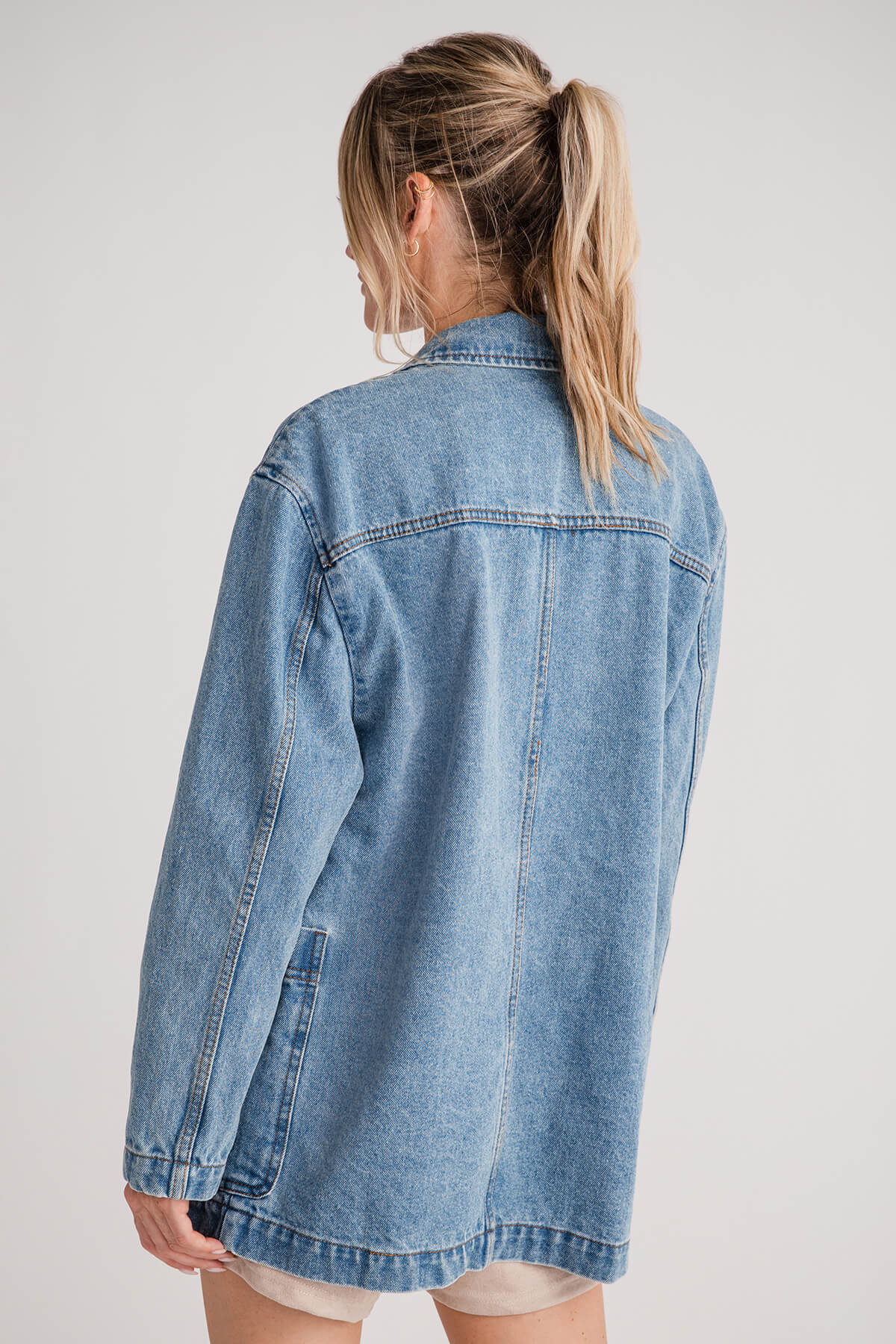 Miou Muse Denim Oversize Blazer