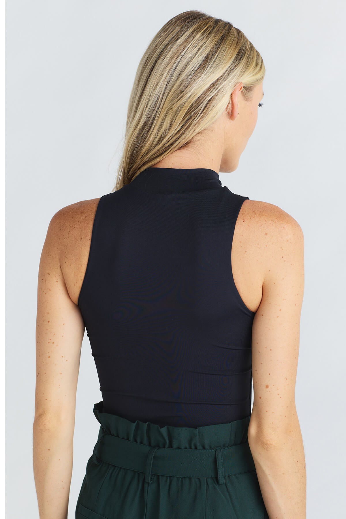 Mock neck outlet sleeveless tank