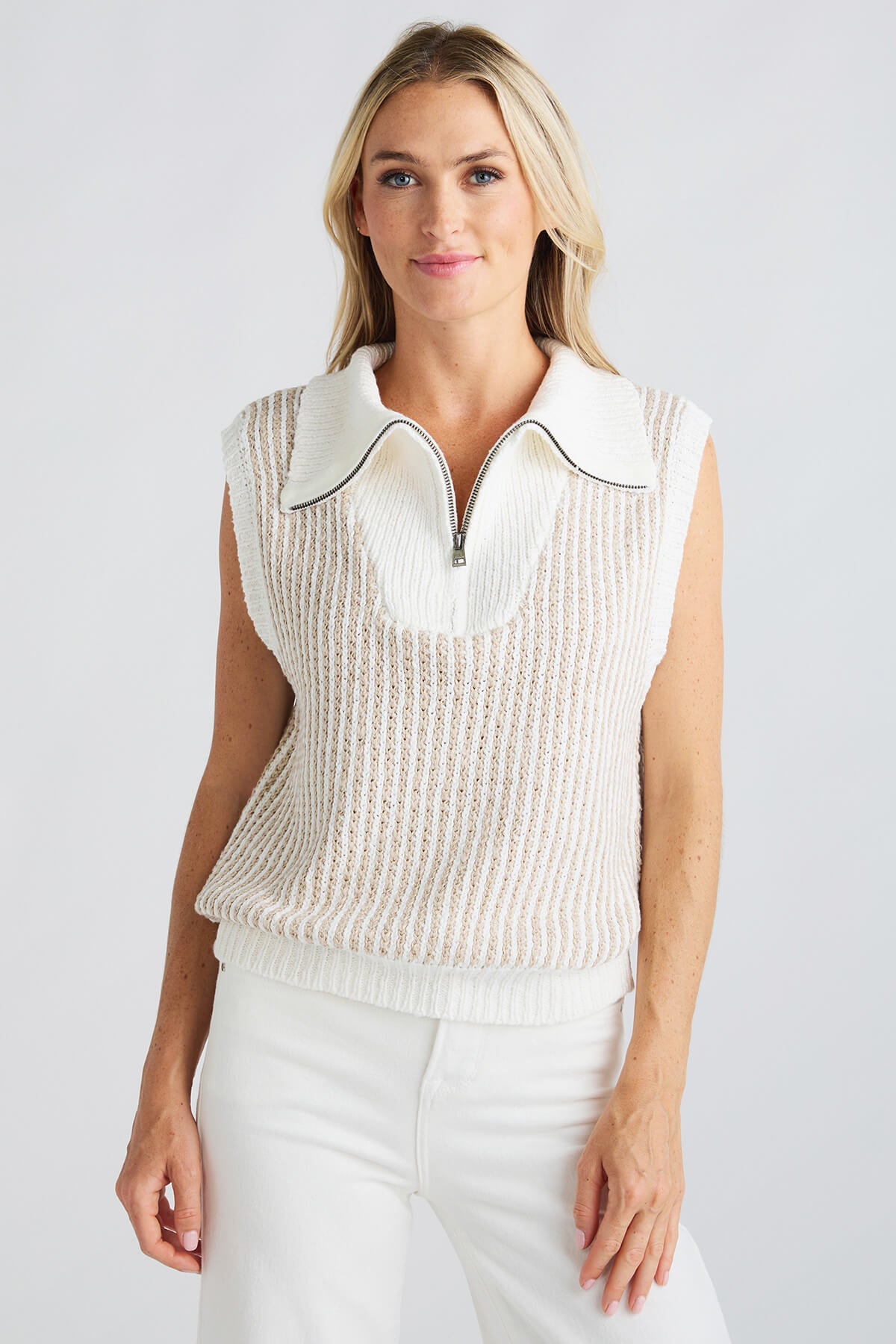 By Together 1/4 Zip Sweater Sleeveless Vest