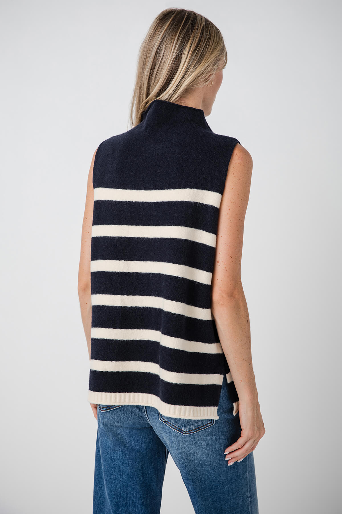 Mustard Seed Striped Mock Neck Tank