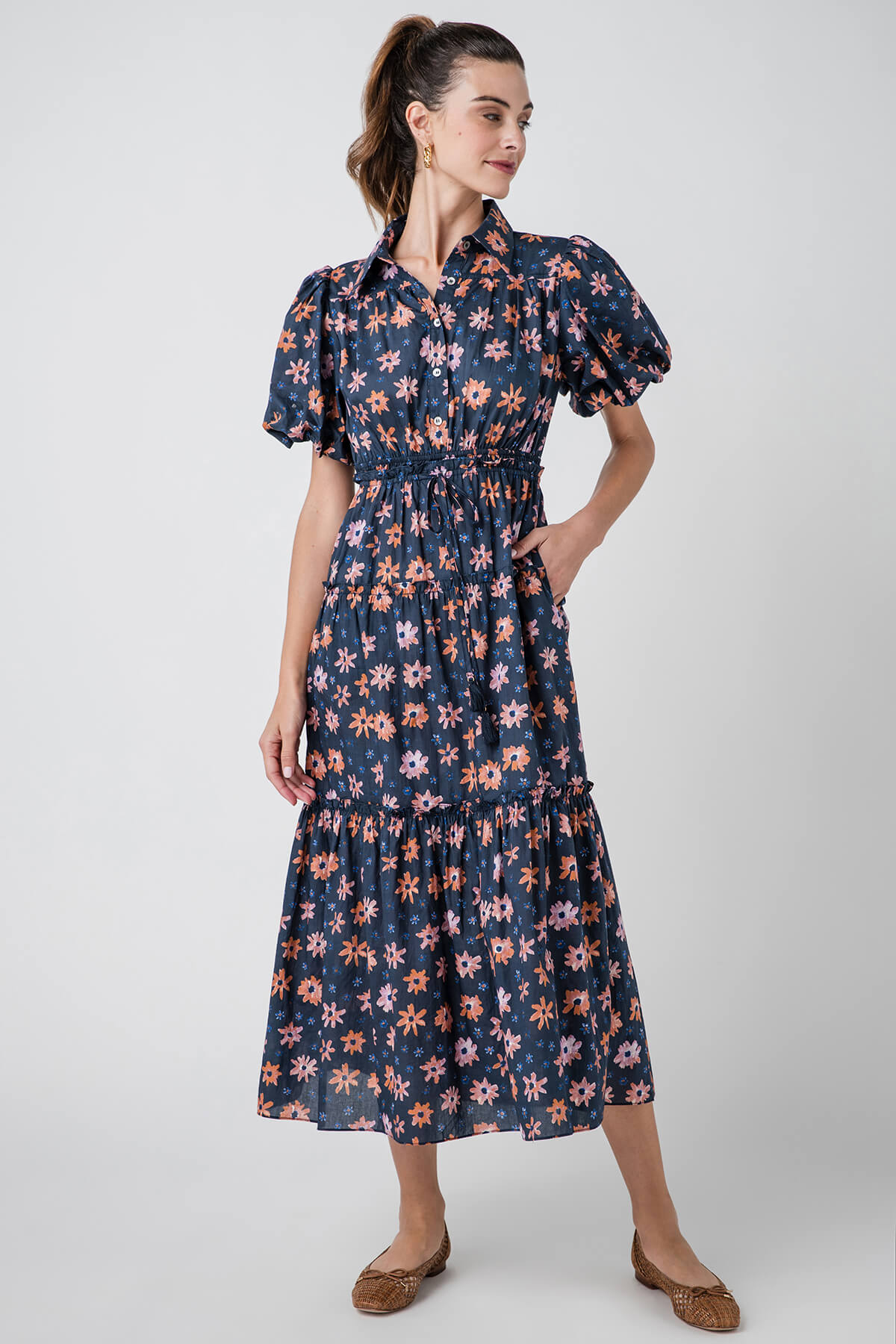 Pinch Floral Print Tiered Maxi Dress Social Threads