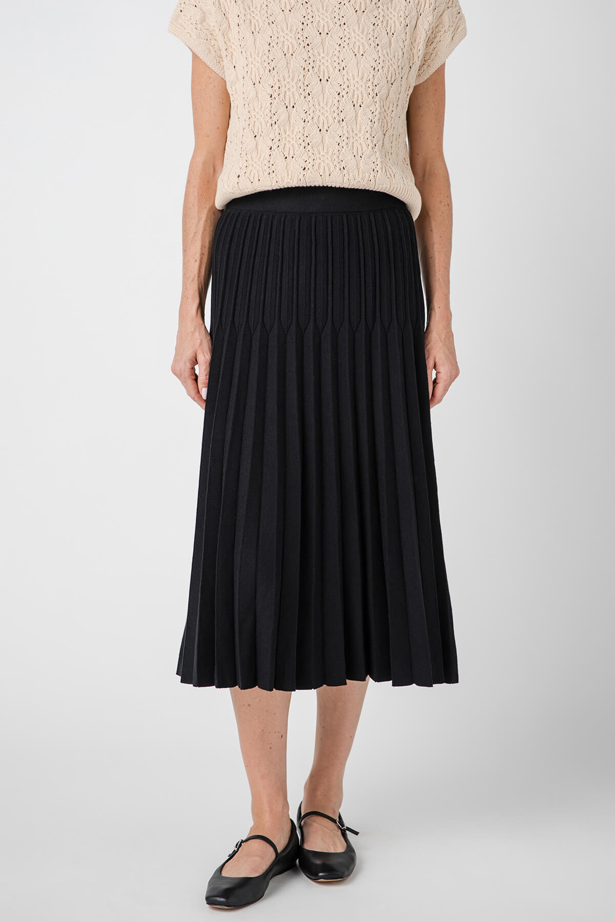 Molly Bracken Pleated Knit Skirt