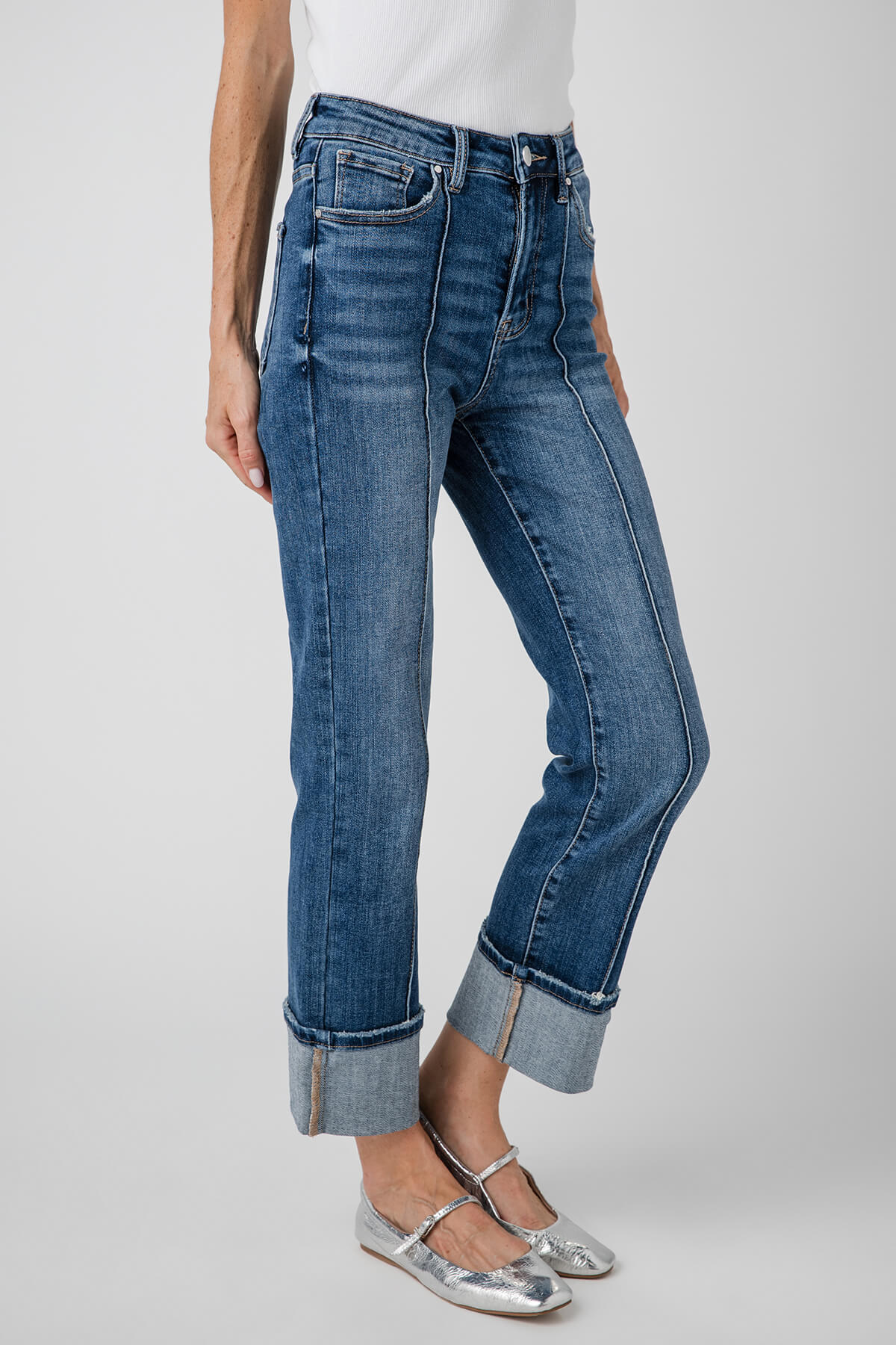 Risen Madison Seamed Cuff Jeans