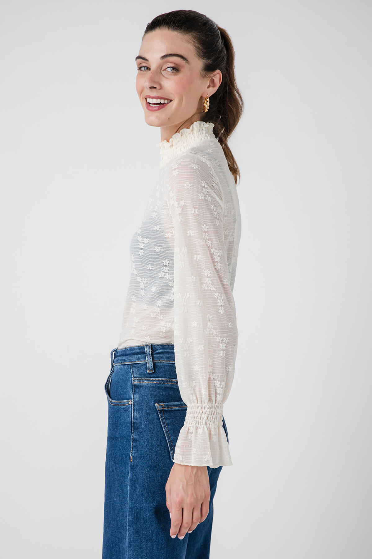 Molly Bracken Sheer Knit Top