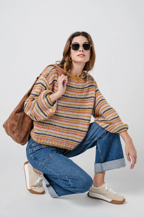 Pinch Striped Knit Pullover