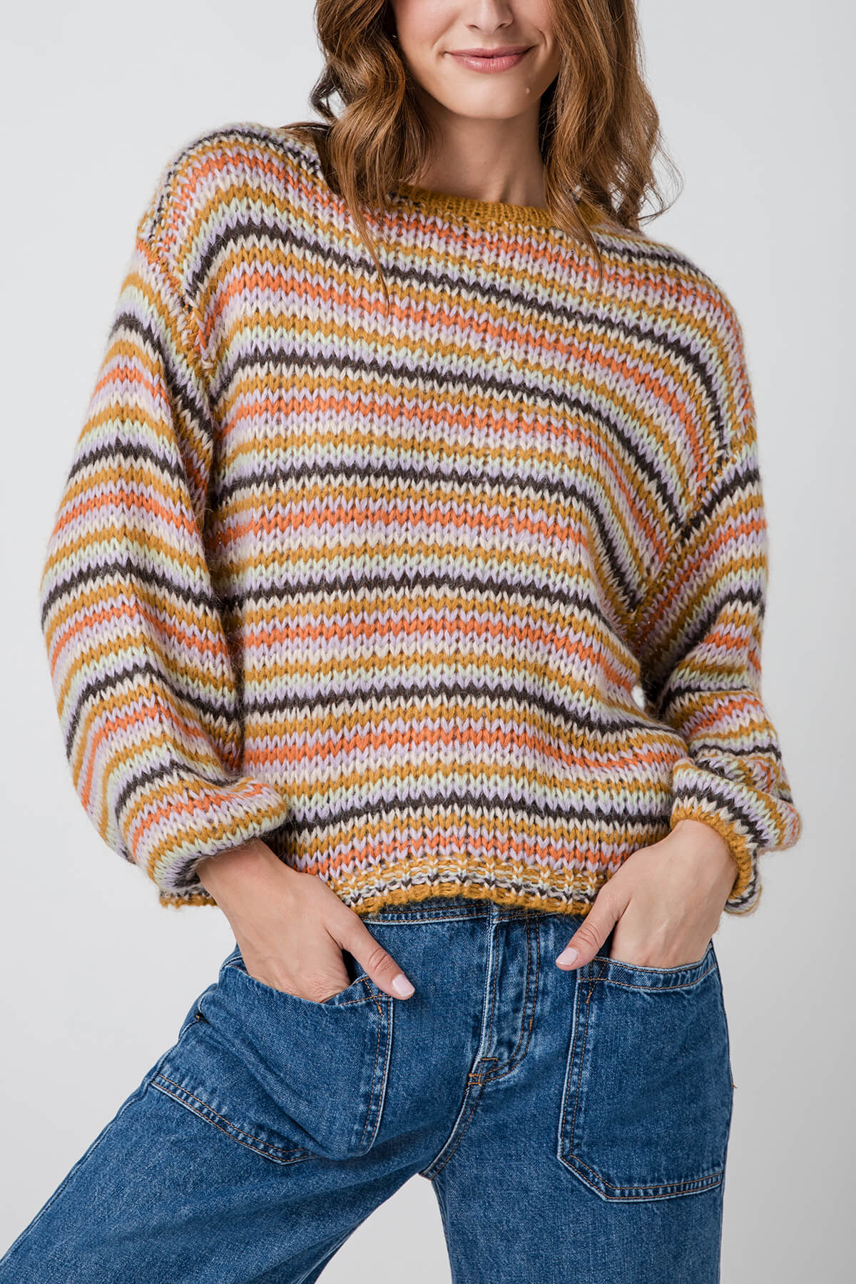 Pinch Striped Knit Pullover