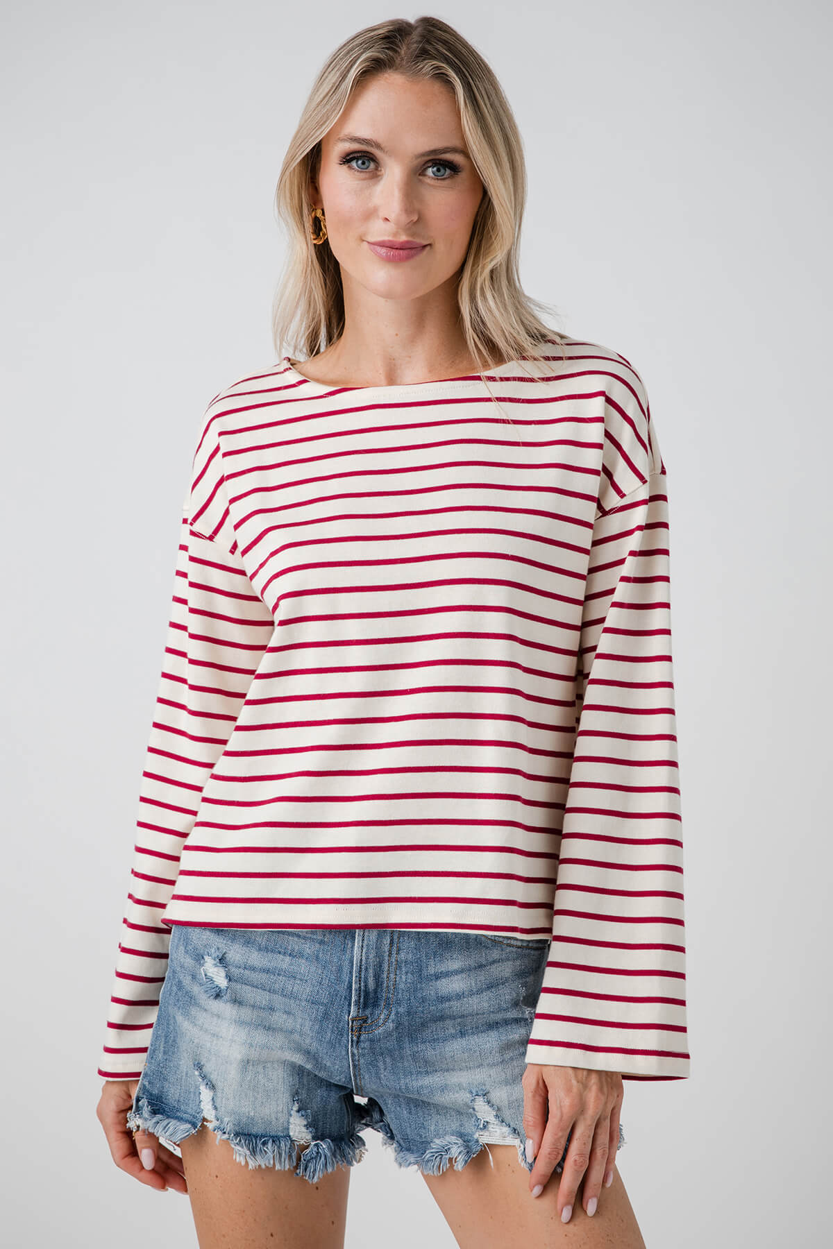 Miou Muse Striped Long Sleeve Top