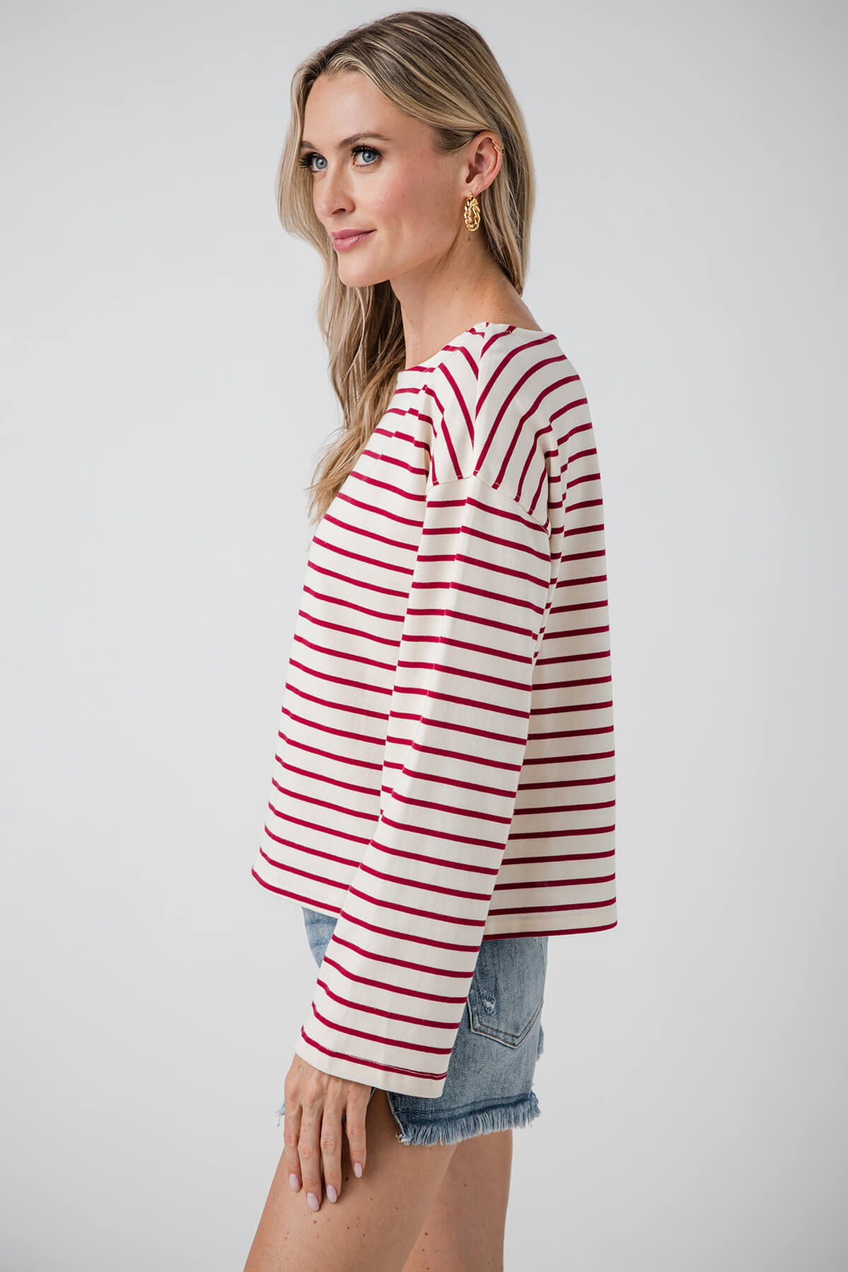 Miou Muse Striped Long Sleeve Top