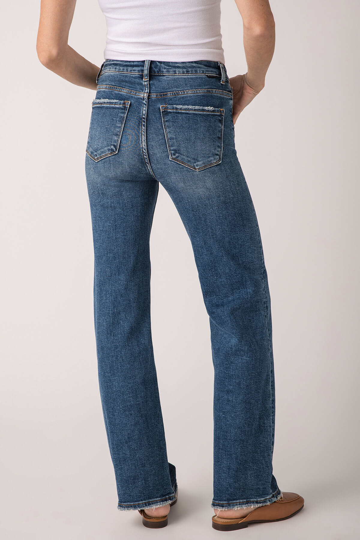 Risen Mila High Rise Full Length Straight Leg Jeans