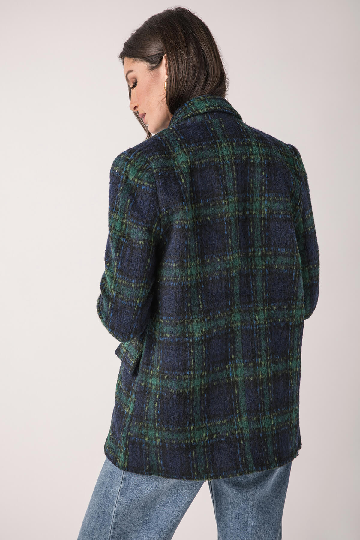 Molly Bracken Plaid Oversized Blazer Jacket