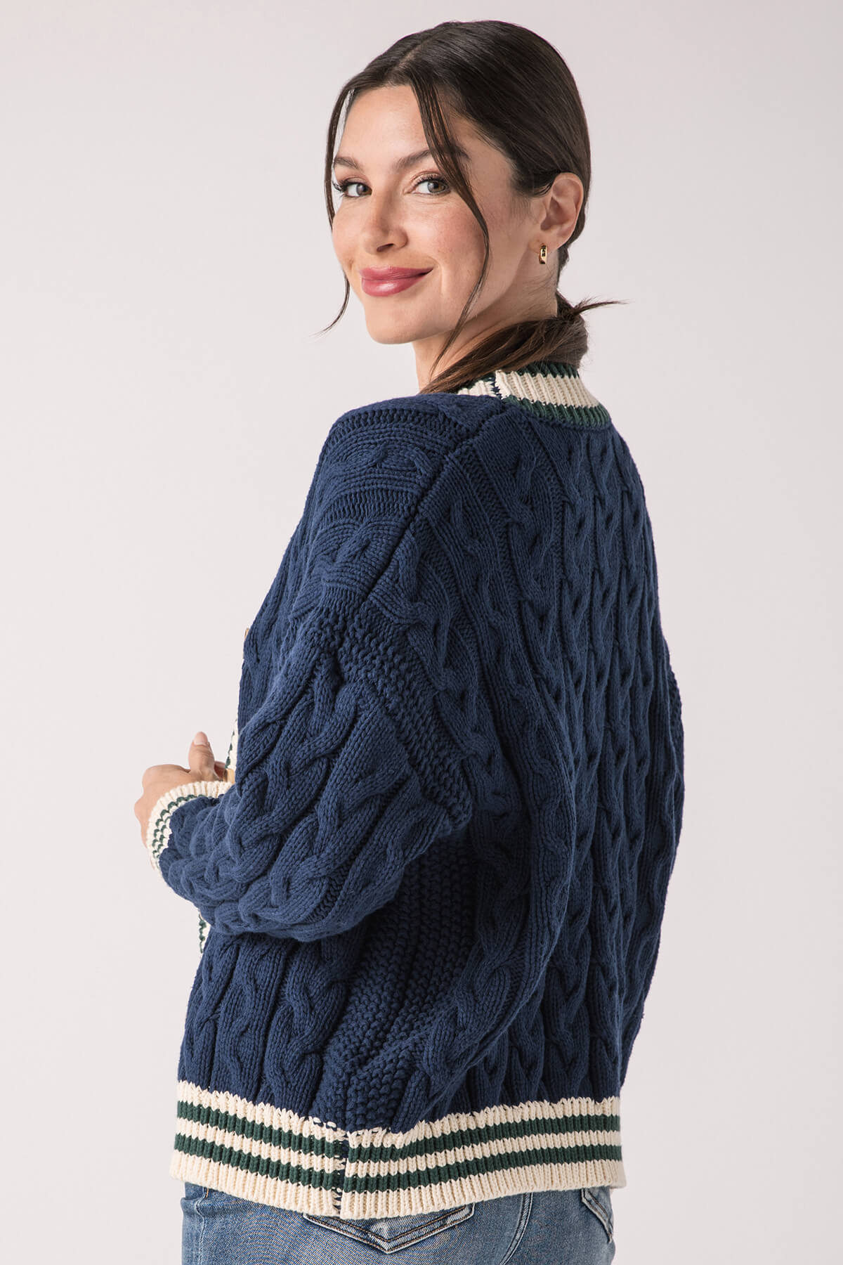 En Saison Spencer Cable Knit Cardigan