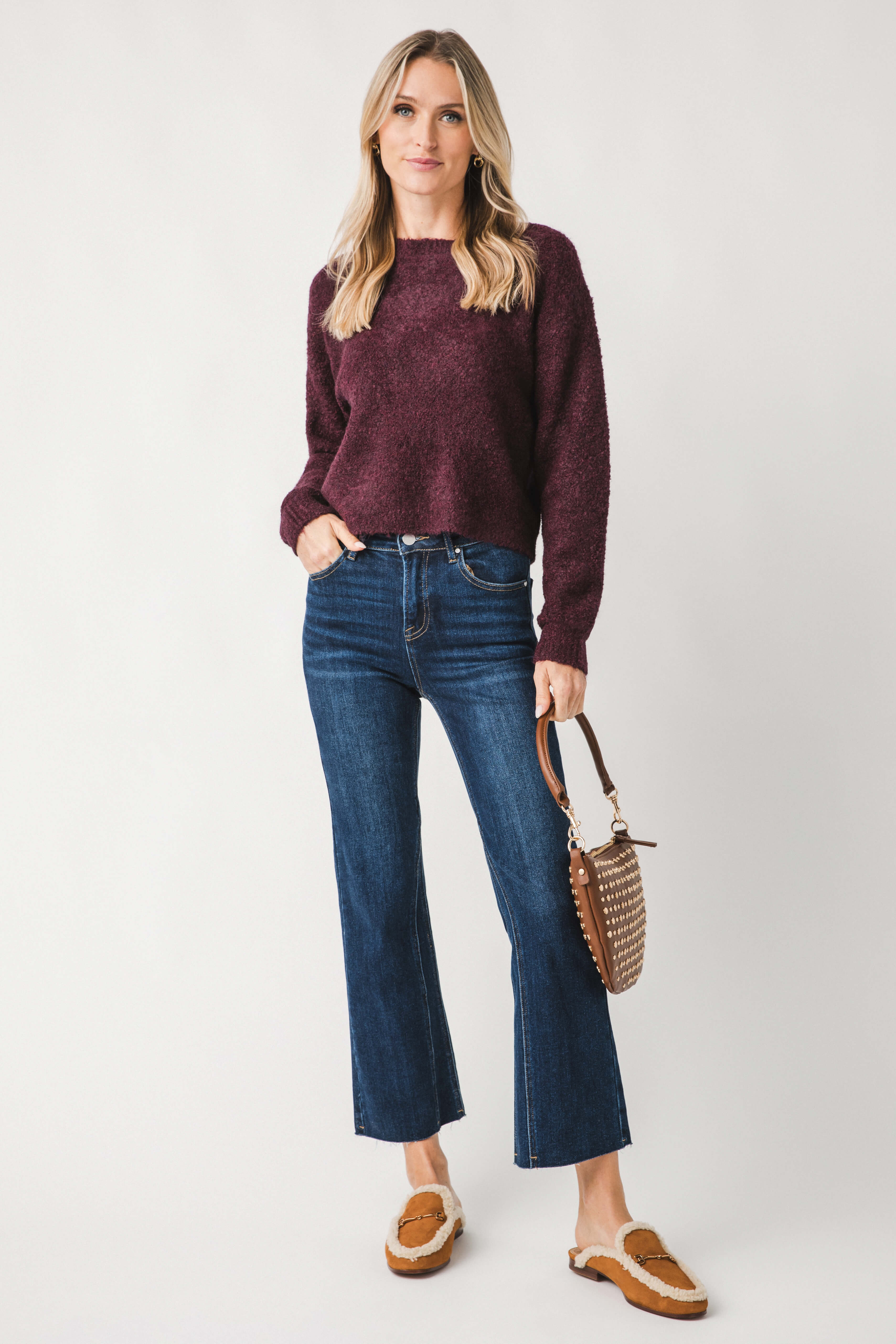 Risen High Rise Twisted Hem hotsell Flare Jeans