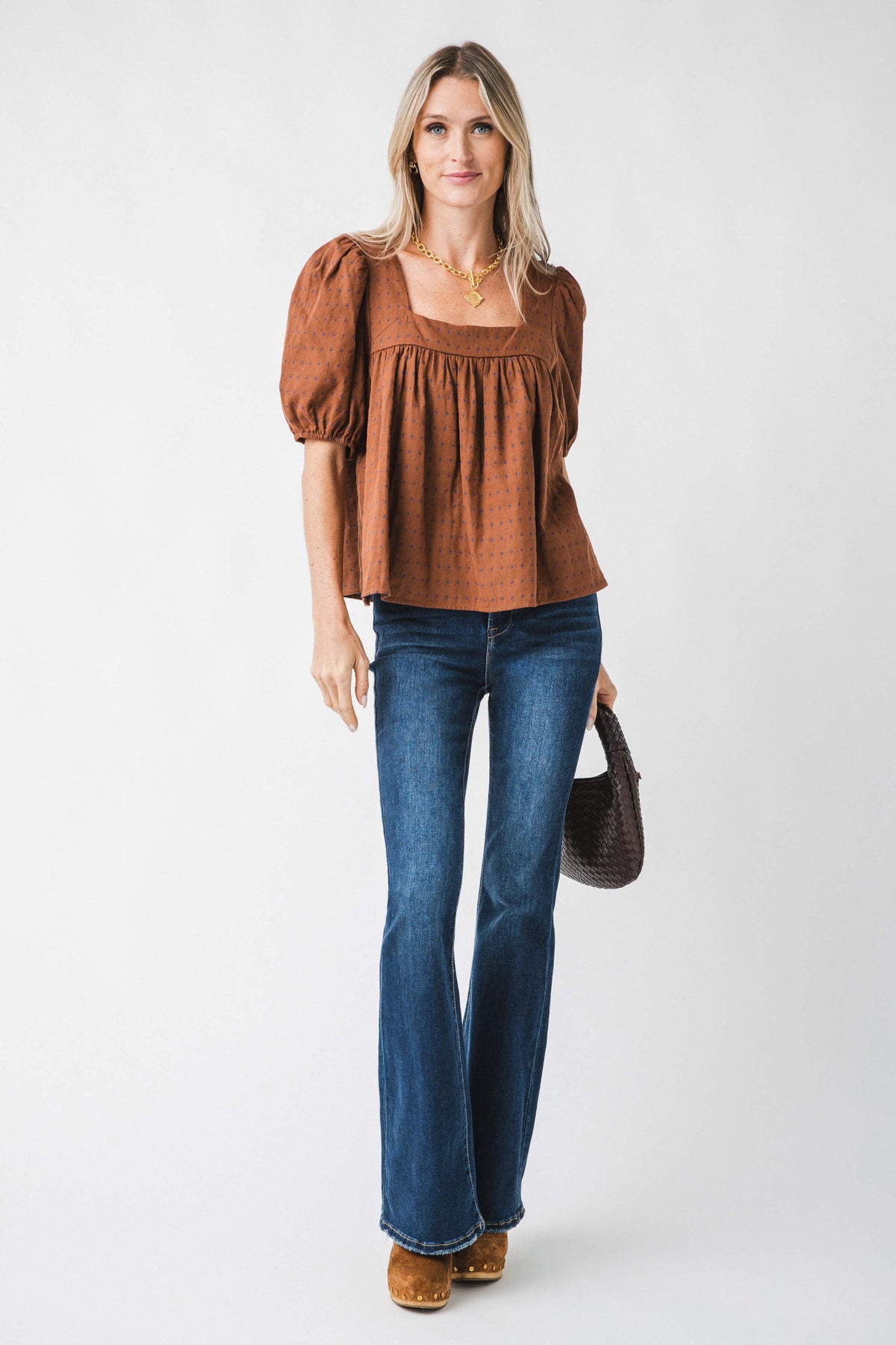 Things Between Puff Sleeve Squareneck Top