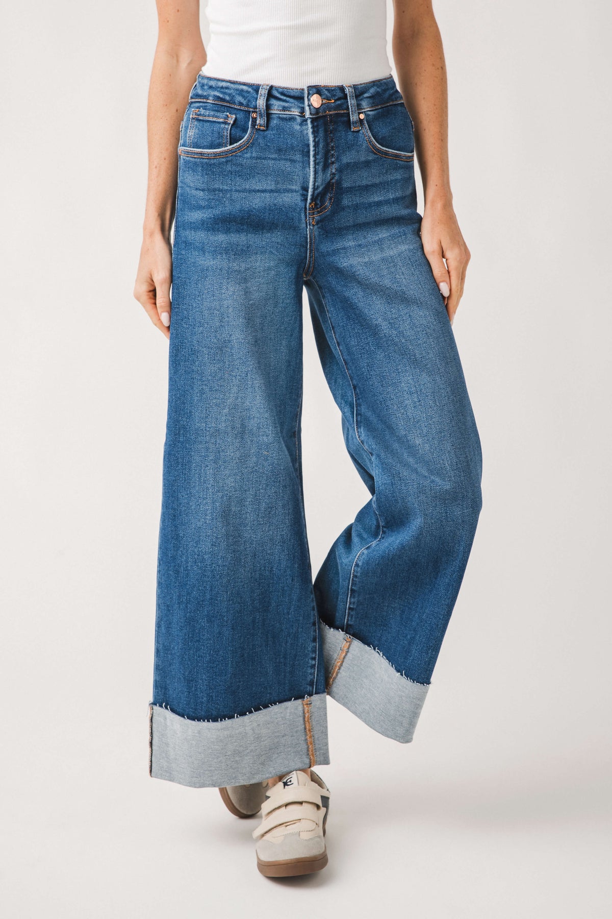 Risen Willow Ultra Wideleg Cuffed Jeans