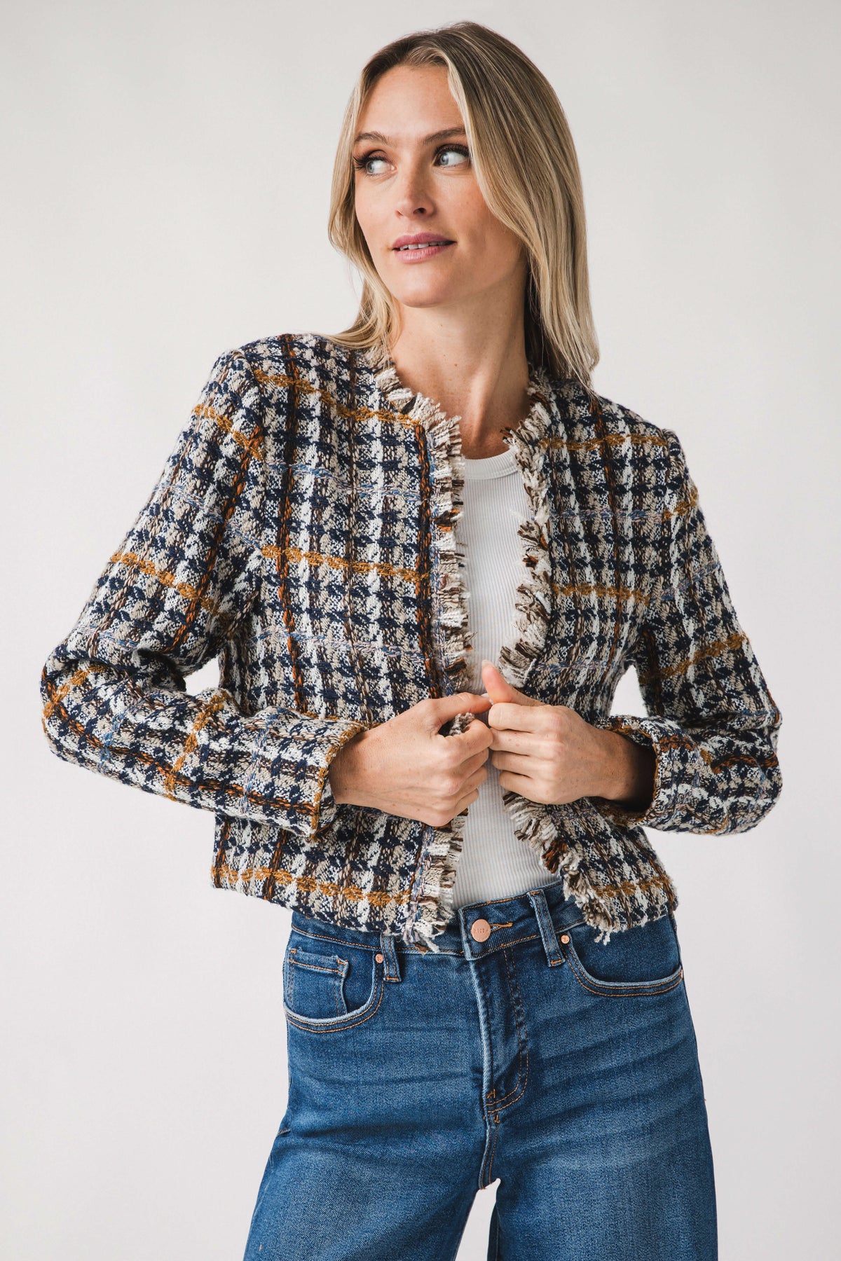 THML Tweed Plaid Jacket