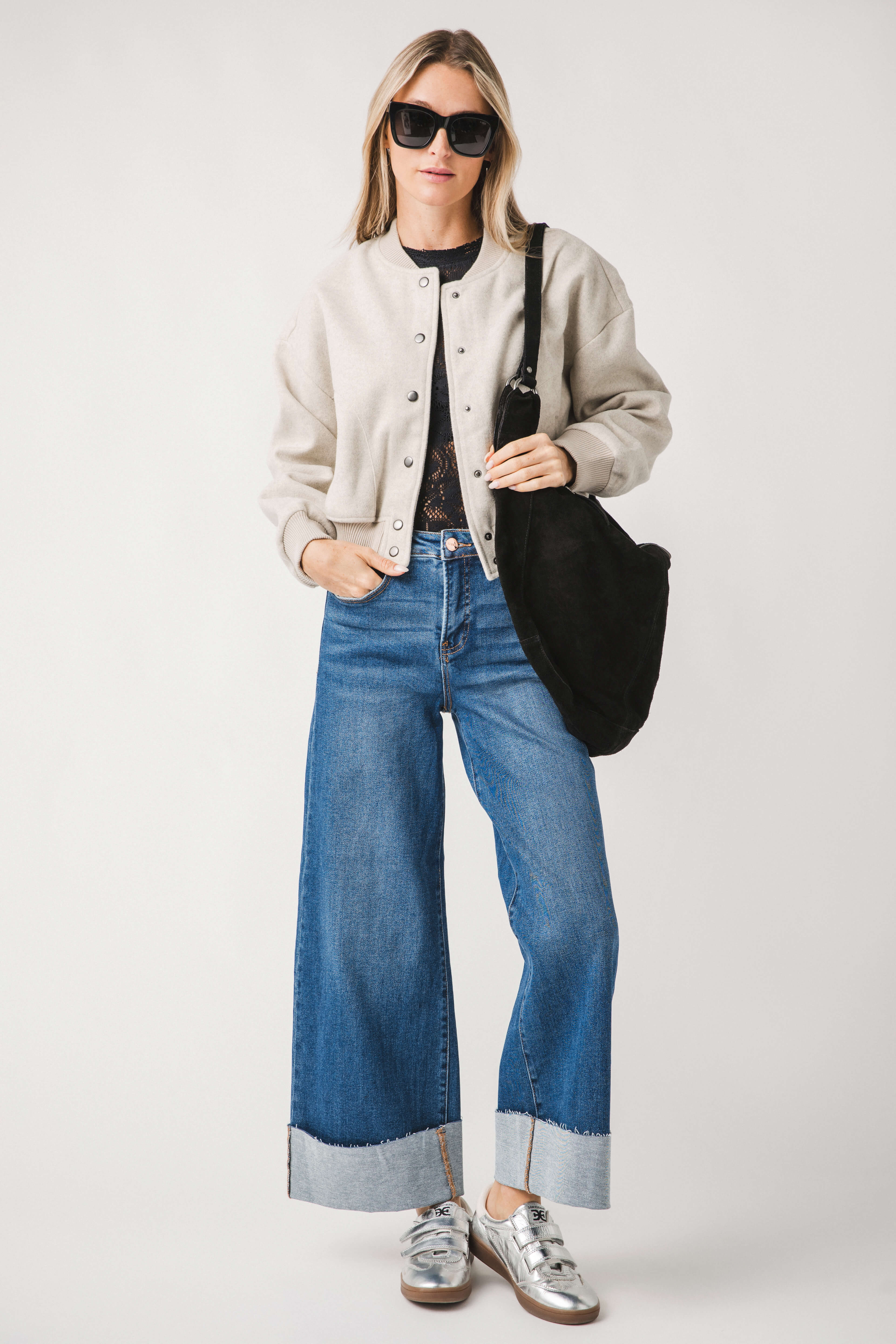Miou Muse Semi Casual Bomber Jacket Medium Oatmeal