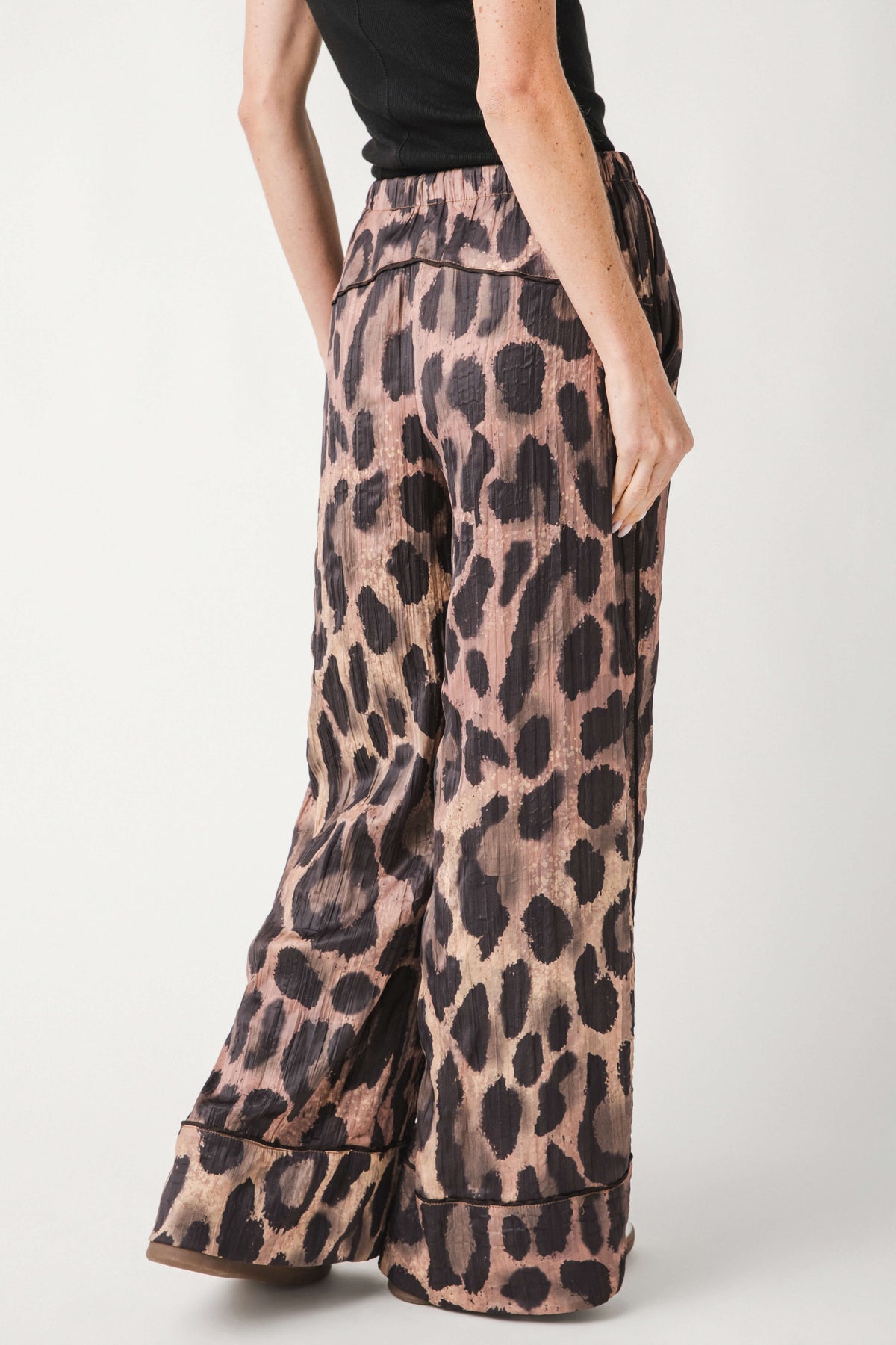 Free People All Out Satin Leopard Pants