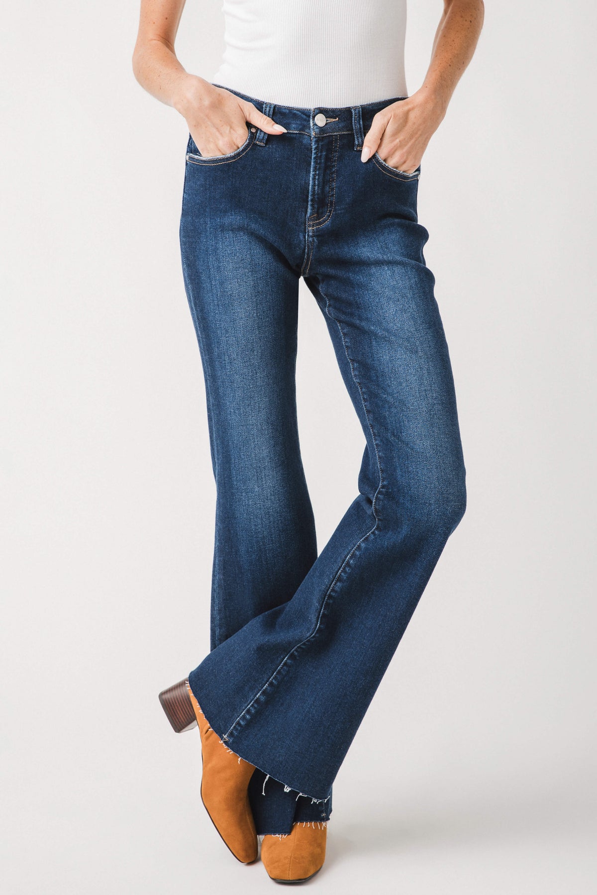 Risen High Rise Clean Pajama Flare Jeans