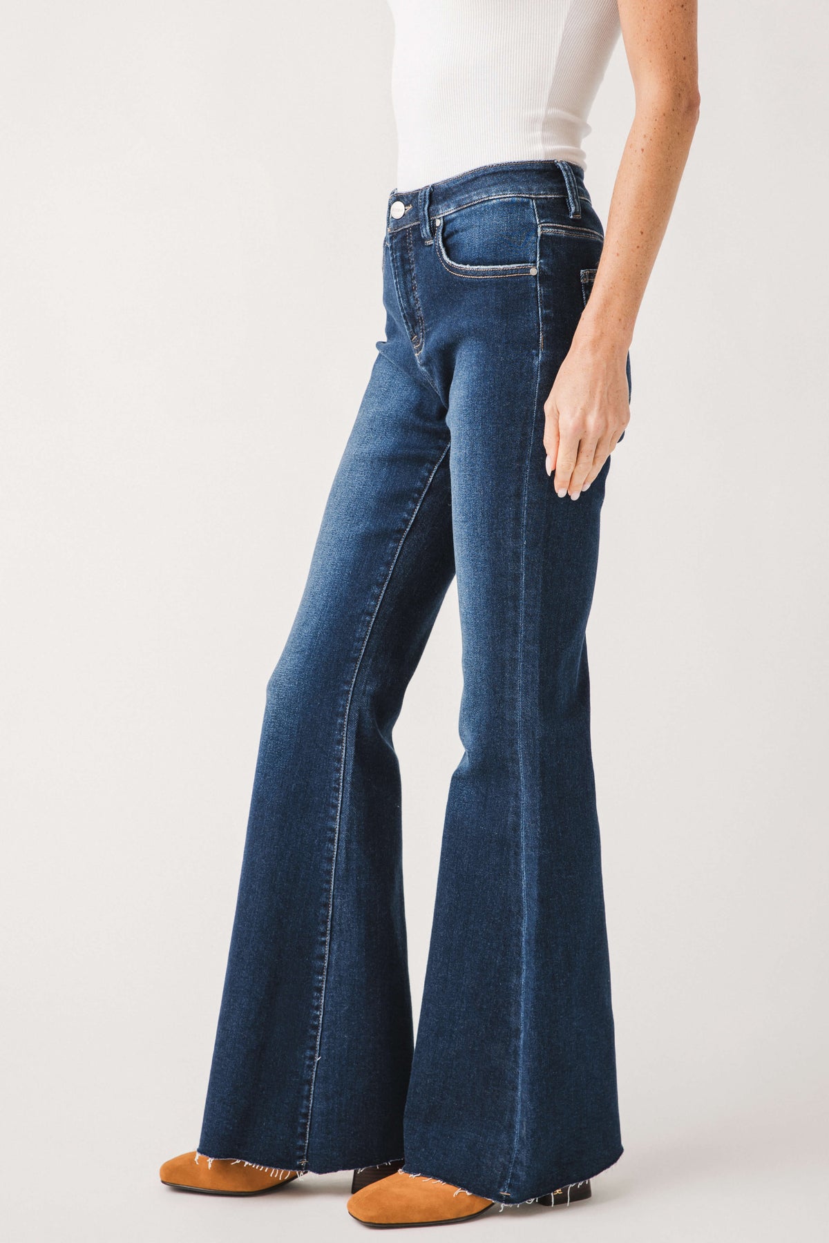 Risen High Rise Clean Pajama Flare Jeans