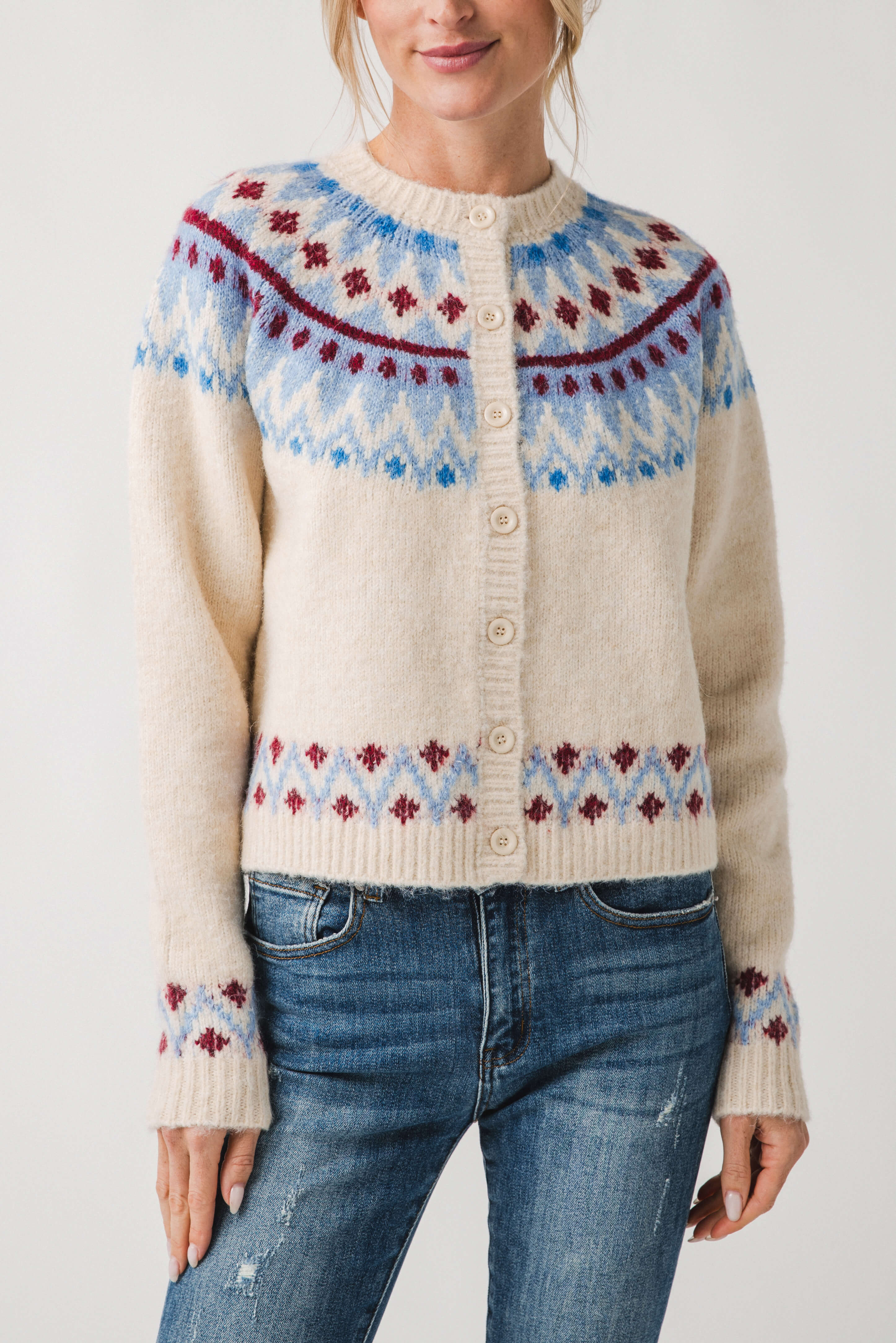 Rd Style Elfa Long Raglan Sleeve Crewneck Cardigan