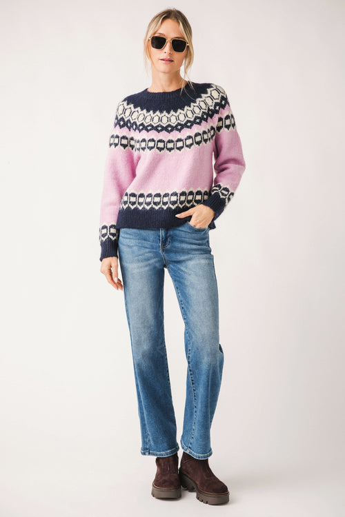 RD Style Olga Long Raglan Sleeve Crew Neck Pullover