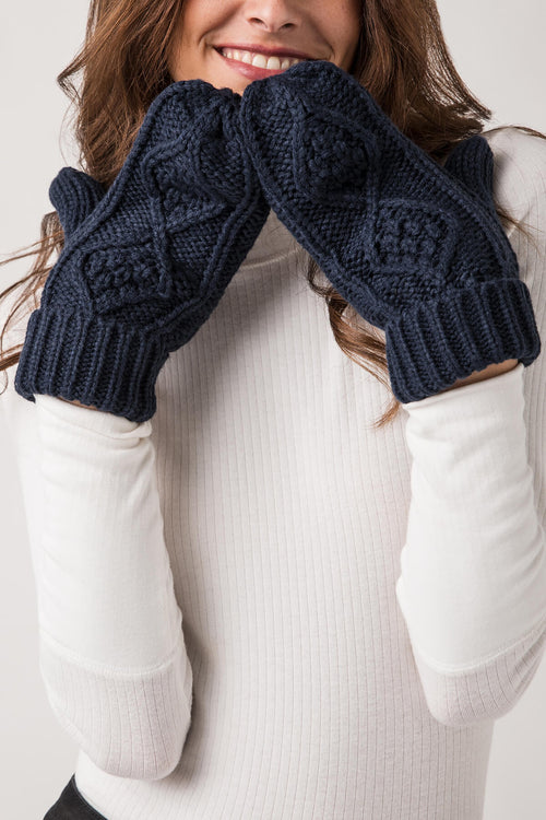 Panache Navy Cable Mittens