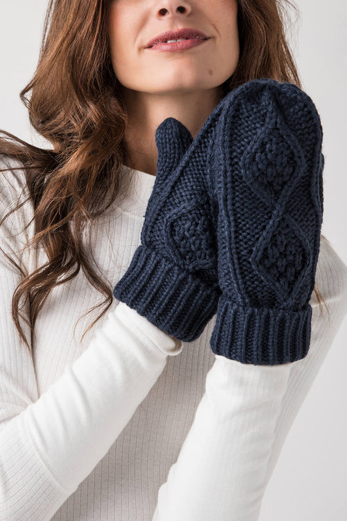 Panache Navy Cable Mittens