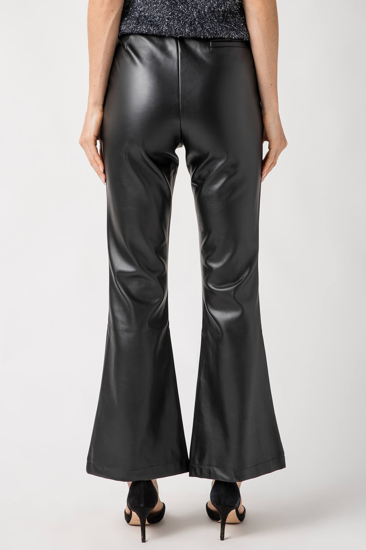 Olivaceous Flare Faux Leather Pants