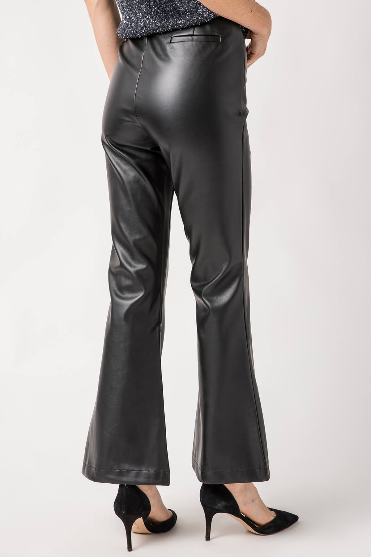 Olivaceous Flare Faux Leather Pants