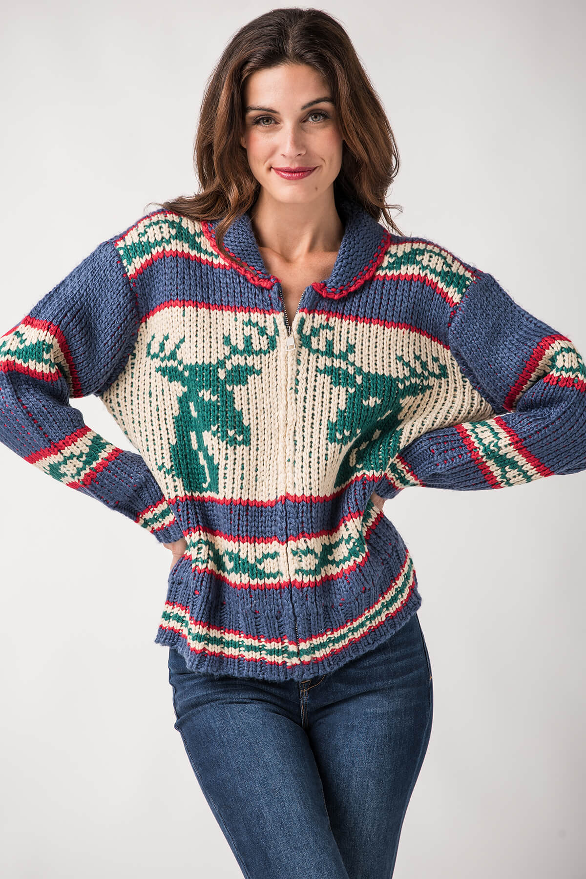 Bailey Rose Reindeer Chunky Knit Sweater