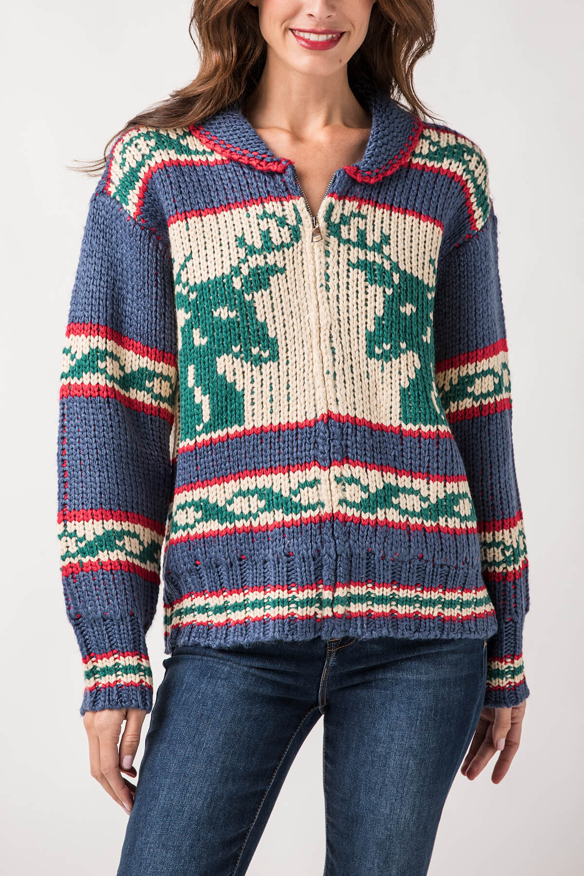 Bailey Rose Reindeer Chunky Knit Sweater