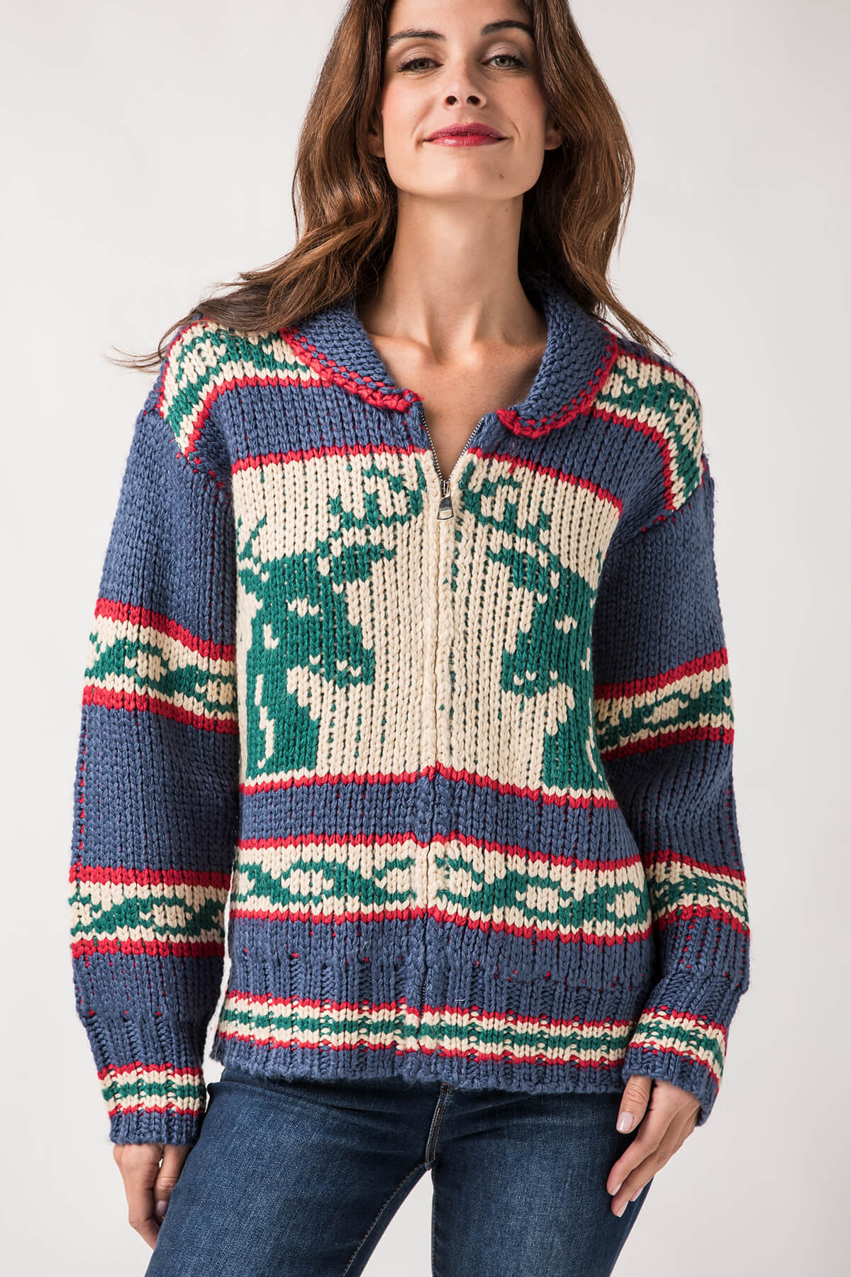 Bailey Rose Reindeer Chunky Knit Sweater