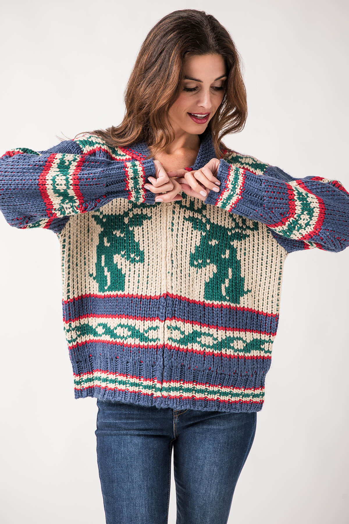 Bailey Rose Reindeer Chunky Knit Sweater