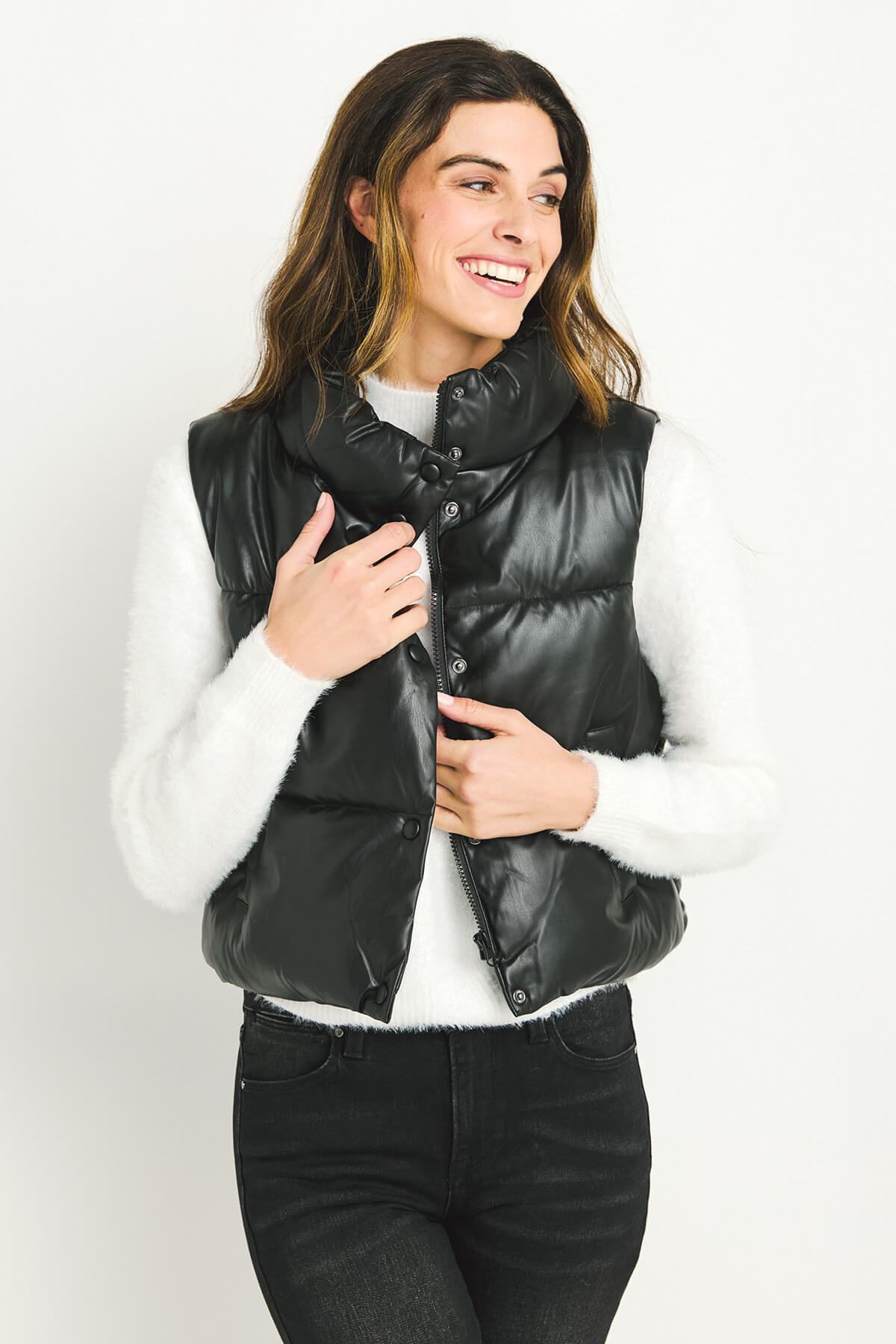 Faux hot sale leather vest