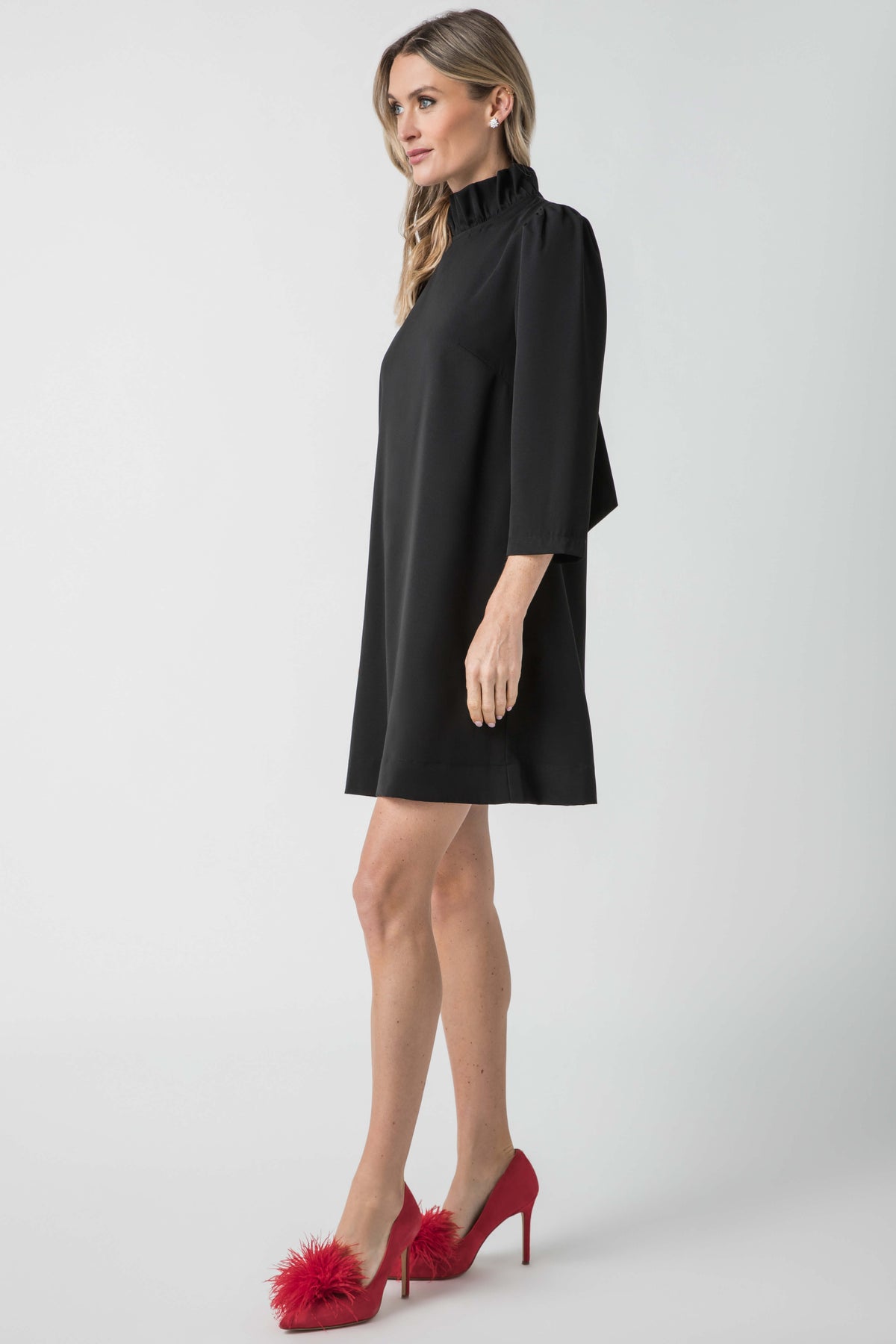 Pinch Long Sleeve Bow Dress