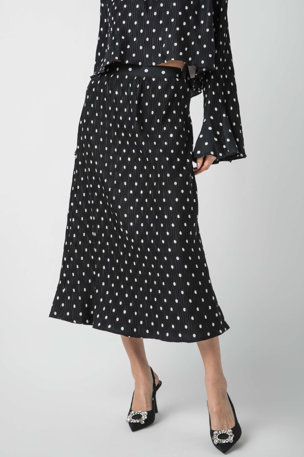 En Saison Darlene Polka Dot Slip Skirt