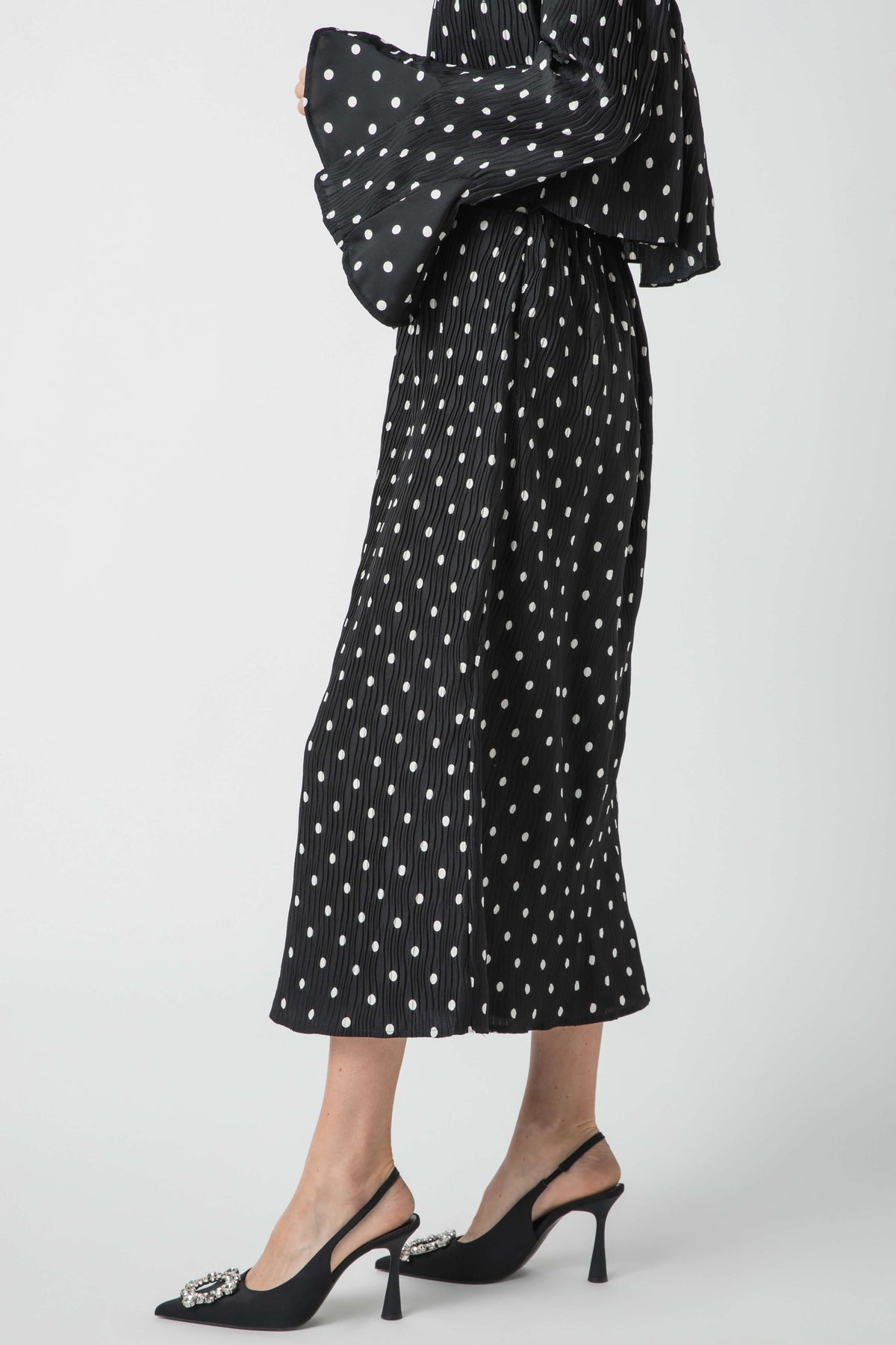 En Saison Darlene Polka Dot Slip Skirt