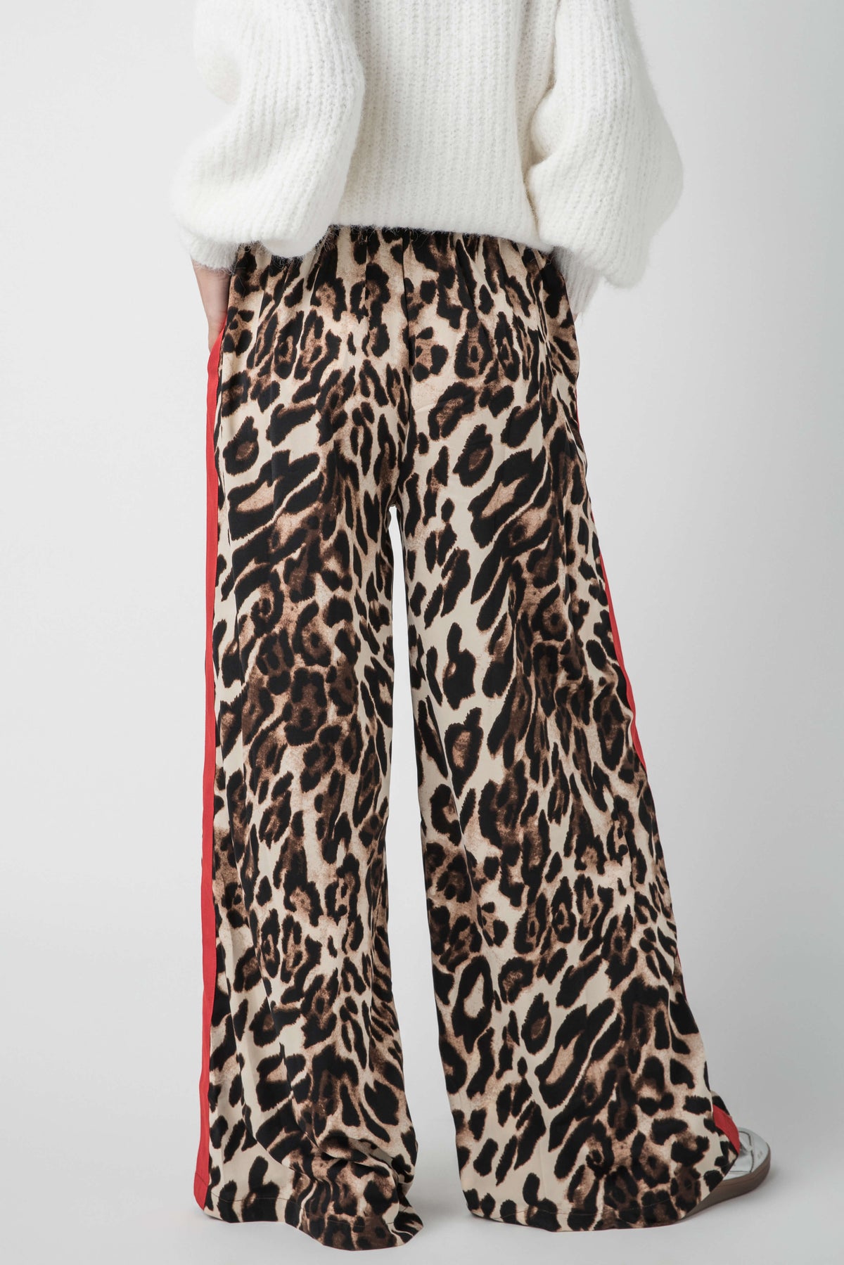 Q2 Leopard Pants with Red Stripe