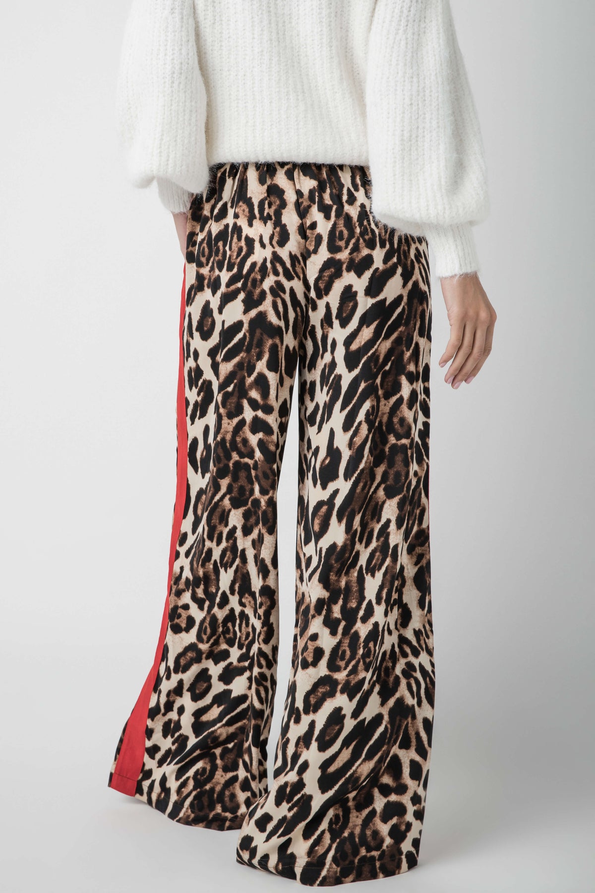 Q2 Leopard Pants with Red Stripe