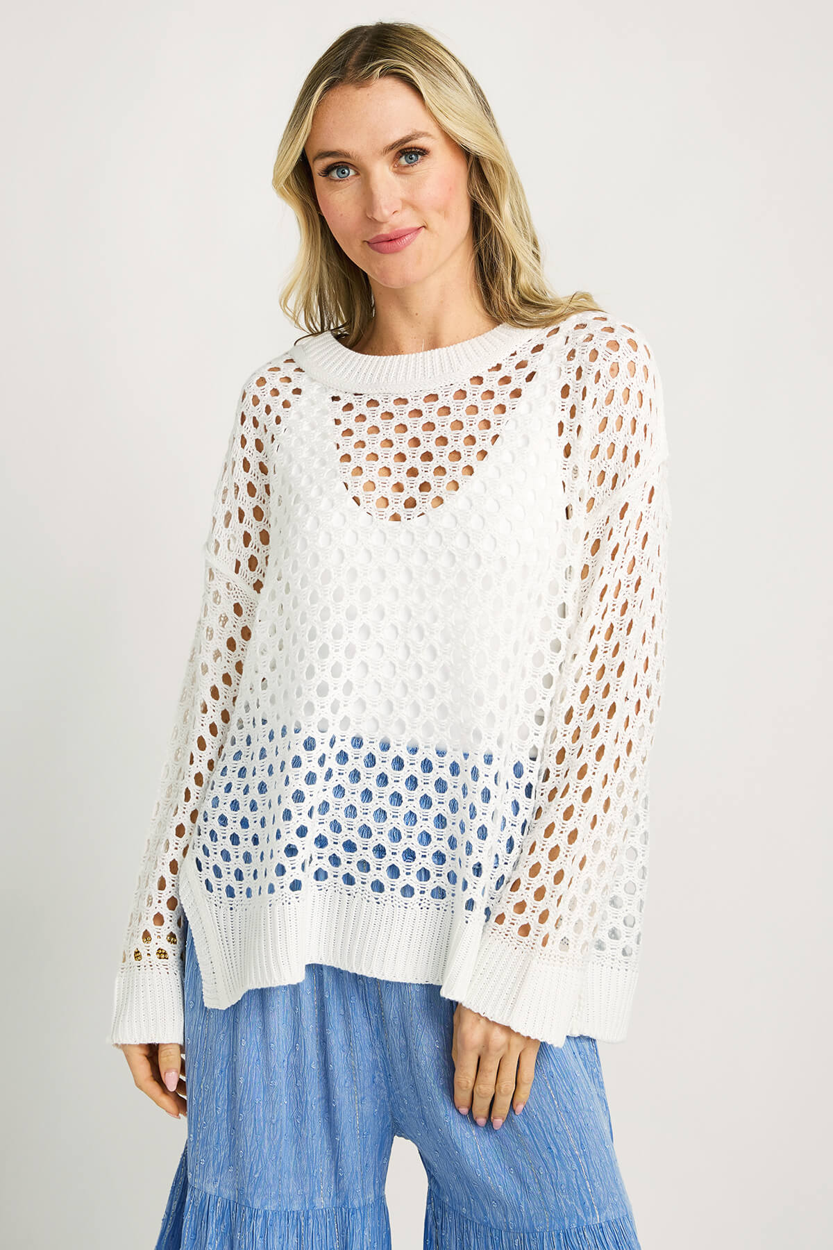 White crochet jumper hotsell