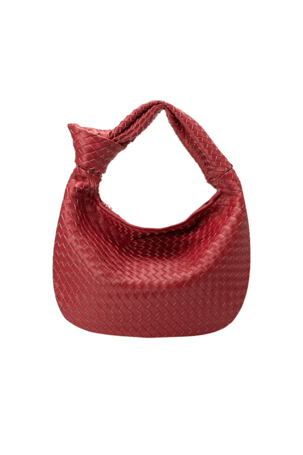 Woven top Vegan Leather Knotted Hobo Bag