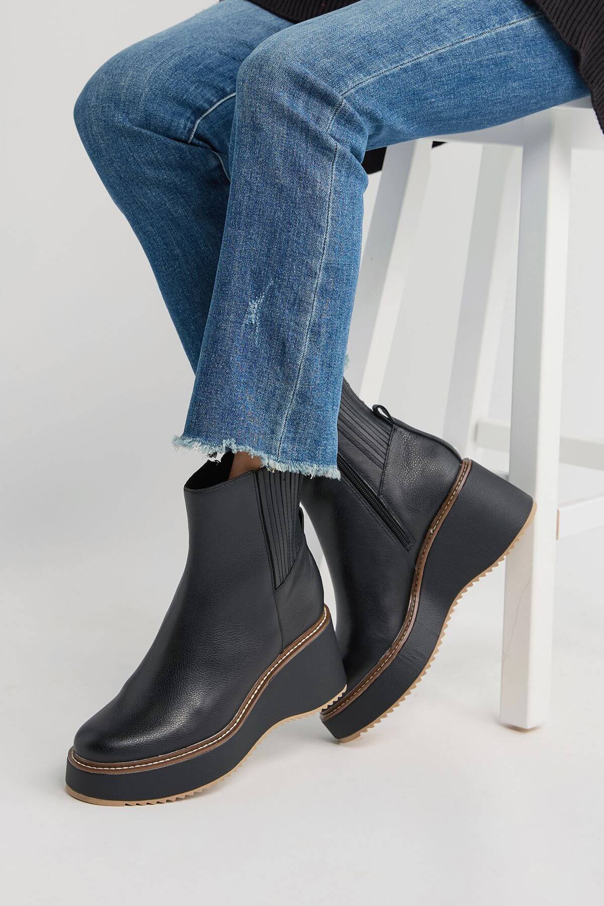 Dolce vita black best sale wedge booties