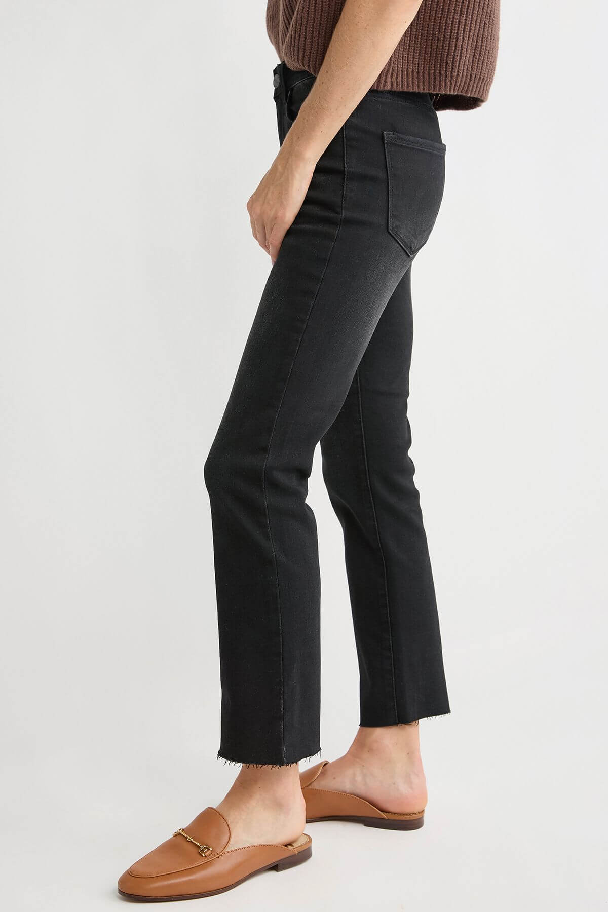 Risen High Rise Raw Hem outlets Straight Leg Jean